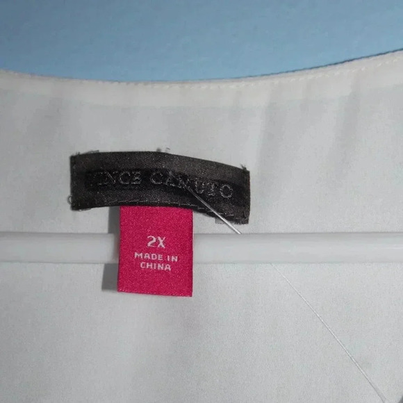 Vince Camuto Sleeveless White Button Up Front Top 2X NWOT - Picture 11 of 16
